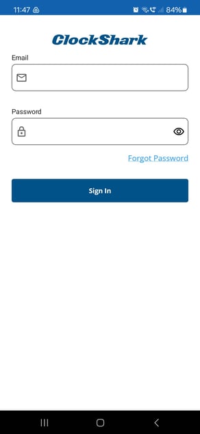 ClockShark Mobile_Login