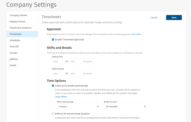 Automatic Lunch Deduction - 1