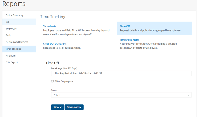 ClockShark-Time-Off-Report