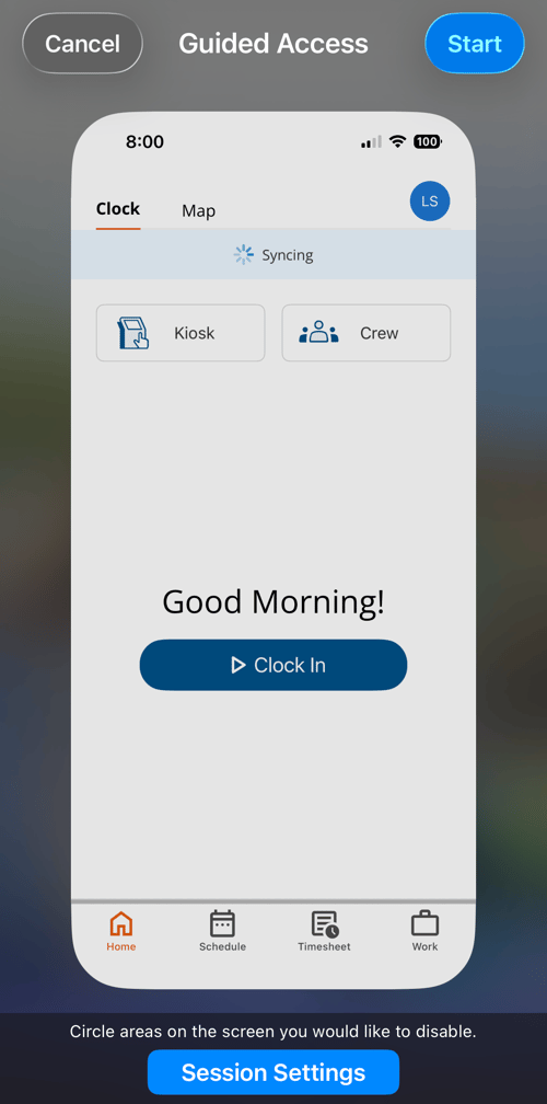 How to Lock ClockShark Kiosk on Your Apple Device