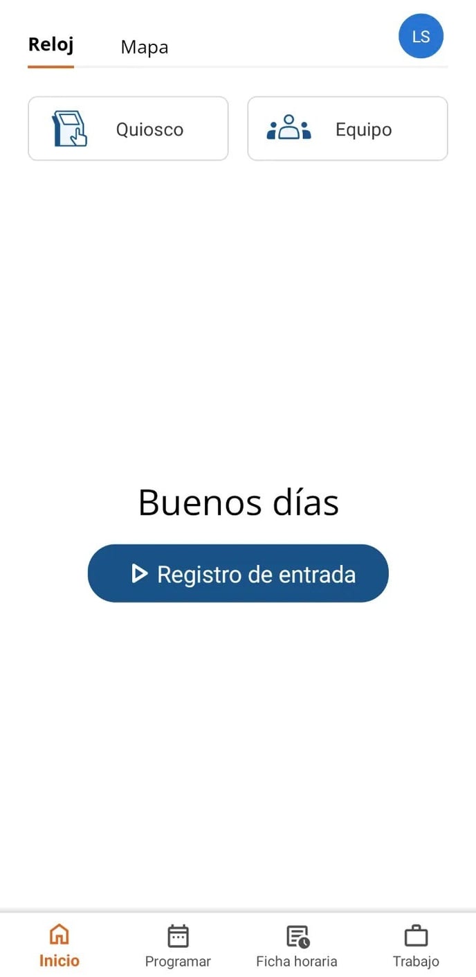 Record time in the ClockShark Mobile app (Español) 1
