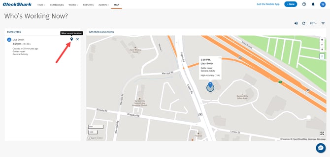Using the Whos Working Now Screen Arrow 2
